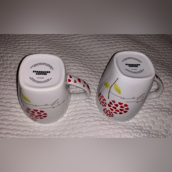 Starbucks Coffee Mug Set - ‘I Love You’ Red and Pink Ceramic Mugs (2pc) - Picture 3 of 14